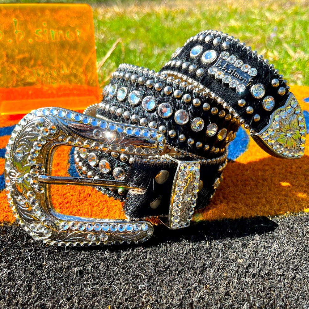 bb Simon Black size 28 Swarovski Crystal Belt